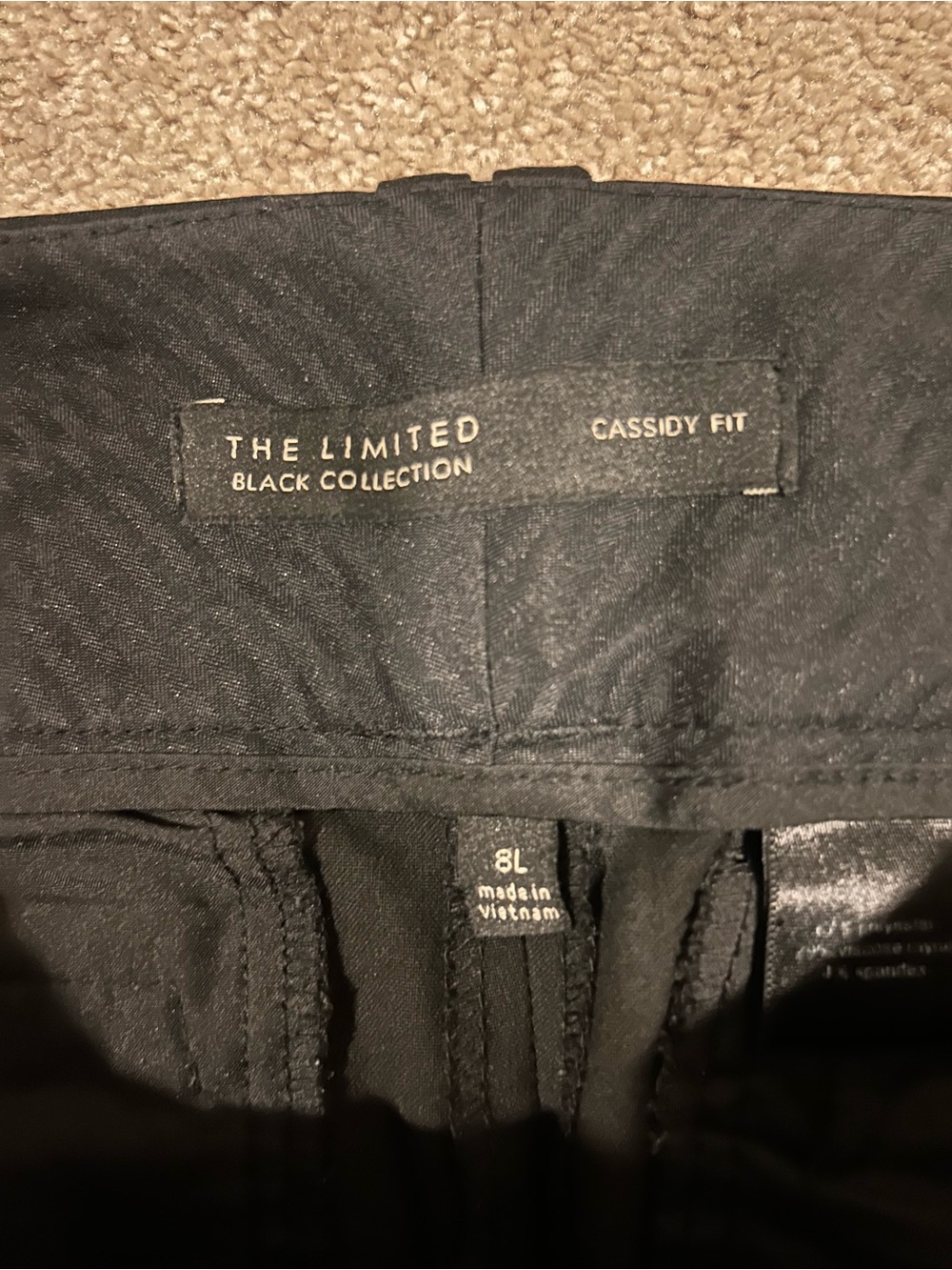 The Limited Black Straight Leg Pants with Hook Closure Sz. 8L - Picture 5 of 5